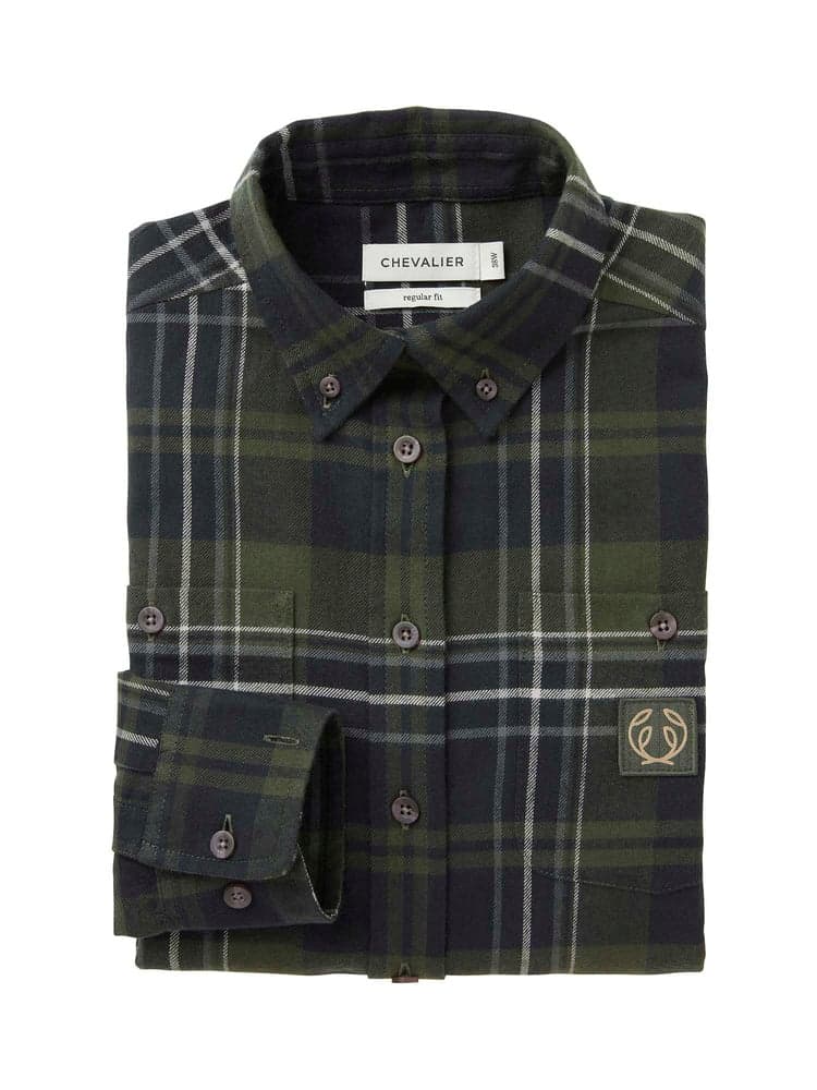 Heron Flannel Shirt Women October Green Checked, view: 1