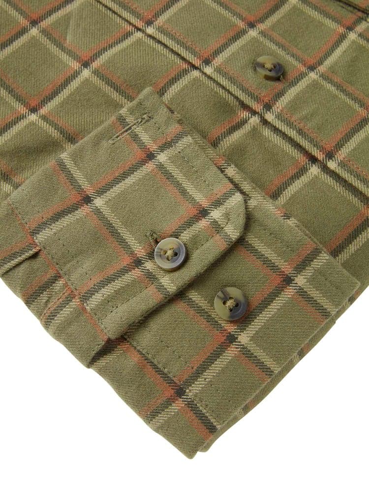 Heron Flannel Shirt Men Field Green Checked, view: 5