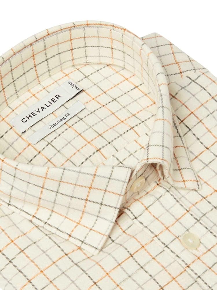 Redway Shooting Fit Wool Shirt Men Cloudberry Yellow Tattersall, view: 2