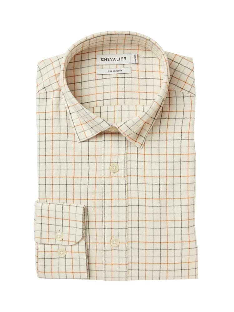 Redway Shooting Fit Wool Shirt Men Cloudberry Yellow Tattersall, view: 1