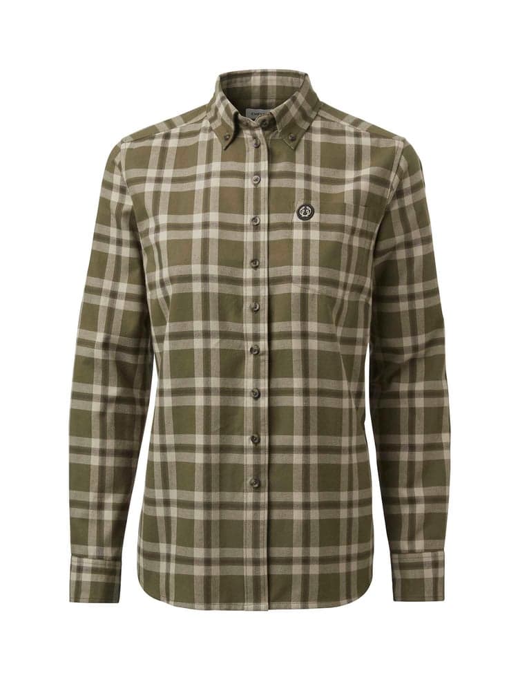 Teal Light Flannel Shirt Women Olive Green Checked, view: 0