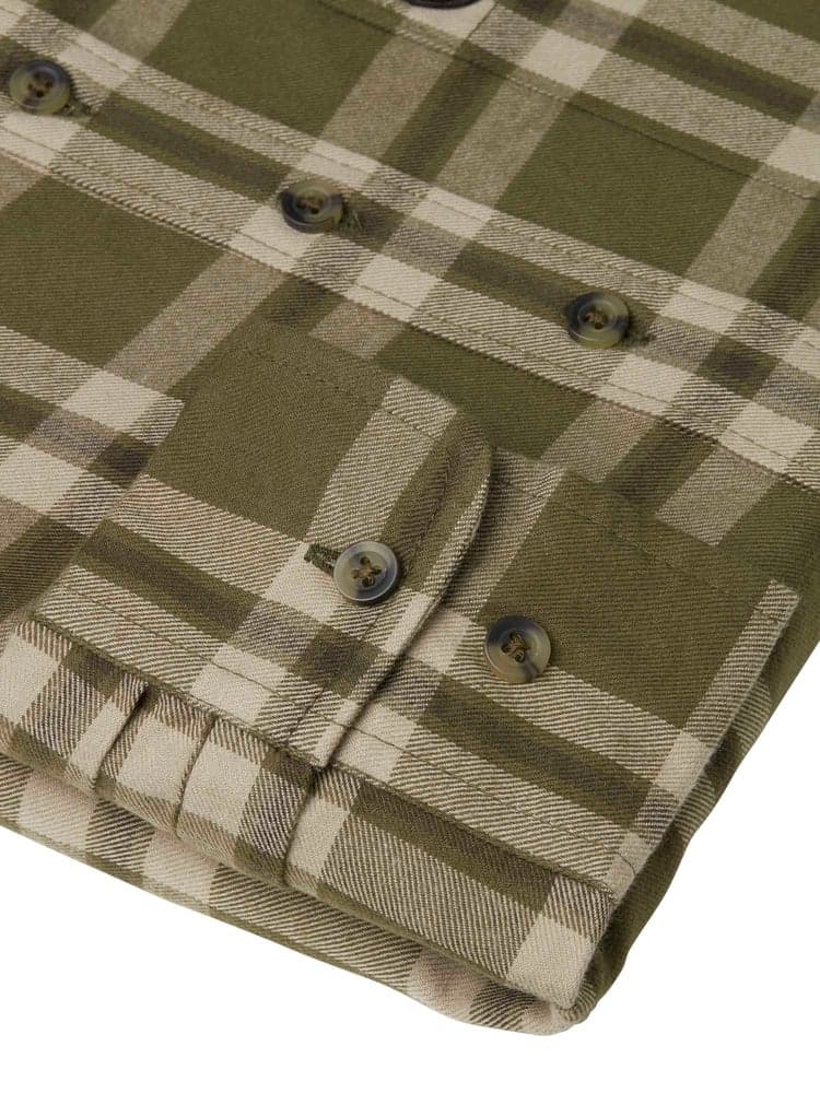 Teal Light Flannel Shirt Women Olive Green Checked, view: 4