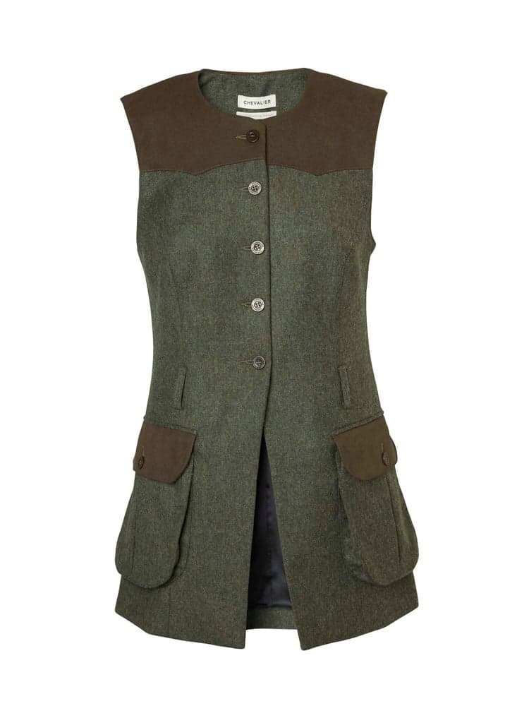 Felisa Shooting Tweed Vest Women Misty Green, view: 0