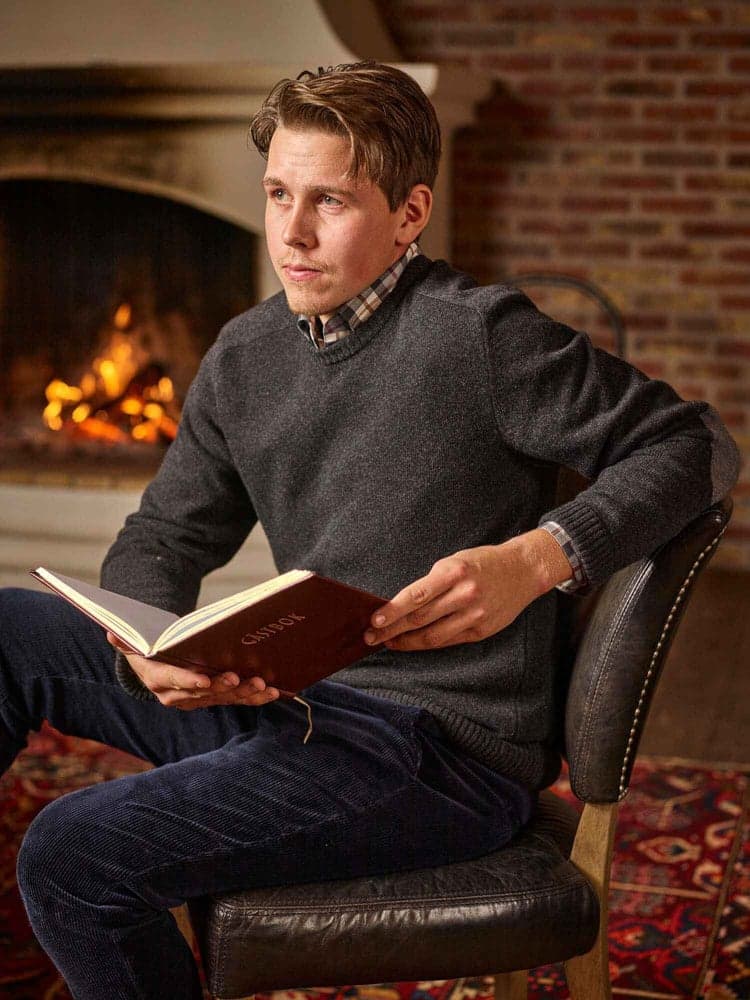 Wykin Wool Pullover Men Stone Black, view: 1