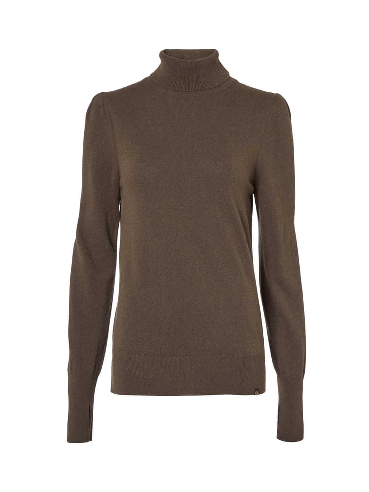 Agnes Rollneck Wool Pullover Women Leather Brown Melange, view: 0