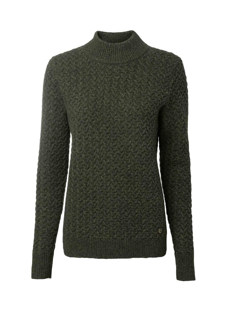 Minley Mockneck Wool Pullover Women Dark Green, view: 0