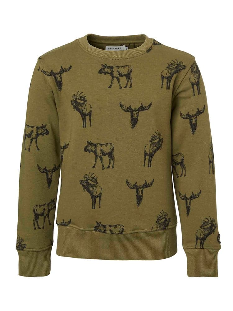 Moose Sweatshirt Junior Forest Green Moose, view: 0