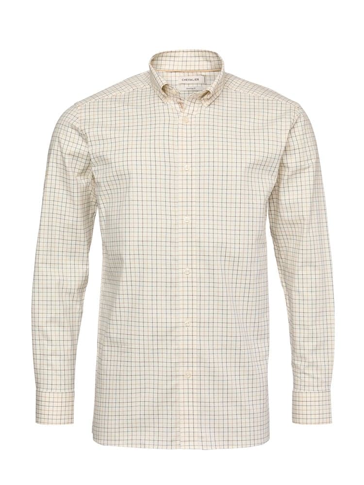 Baron Shooting Fit Stretch Shirt Men Stormy Blue Tattersall, view: 0