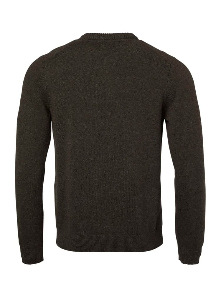 Milford O-Neck Wool Pullover Men Antler Brown, view: 1