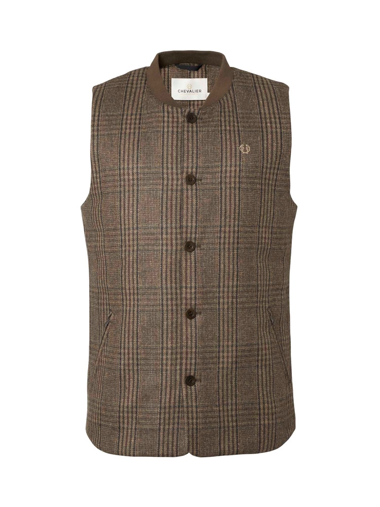 productCard.productImage: Sion Fill100 Tweed Vest Men Dark Brown Glencheck