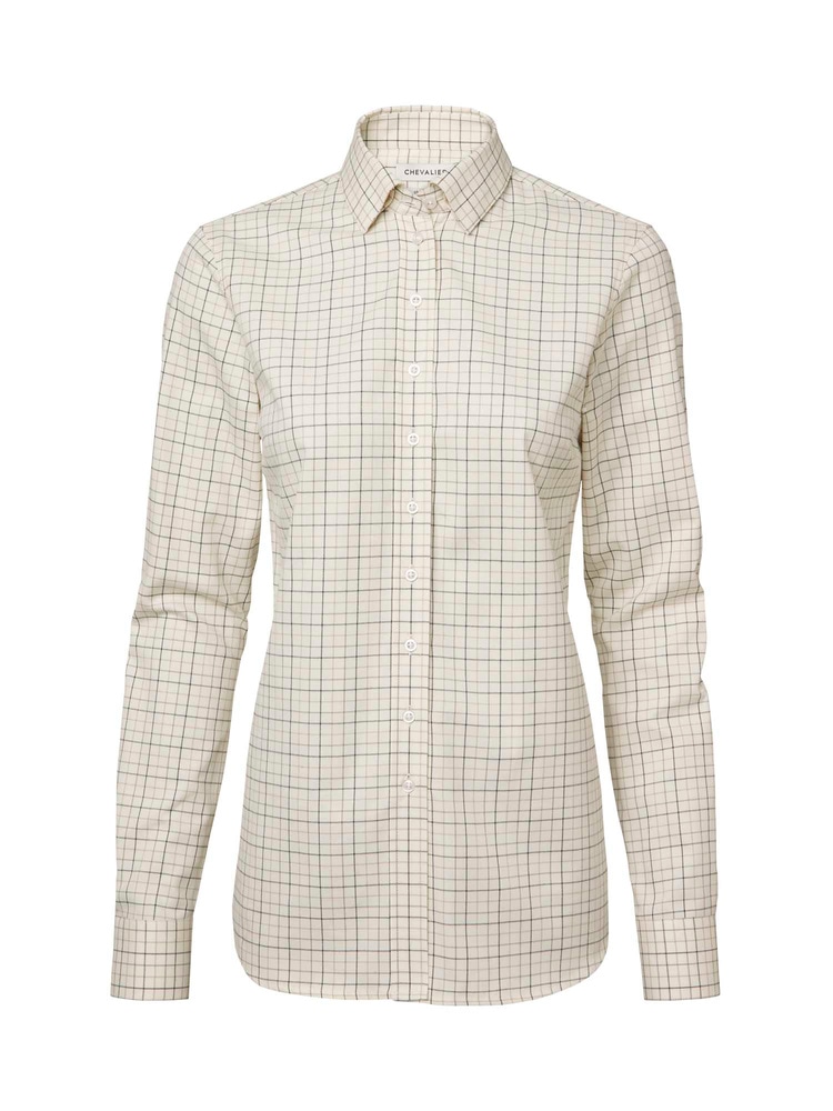 productCard.productImage: Chorley Shooting Fit Shirt Women Rifle Green Tattersall