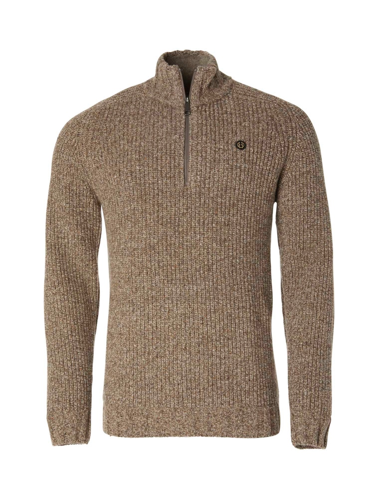 productCard.productImage: Groby Half Zip Wool Pullover Men Saddle Brown Neps