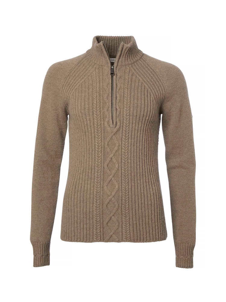 productCard.productImage: Stella Half Zip Wool Pullover Women Saddle Brown